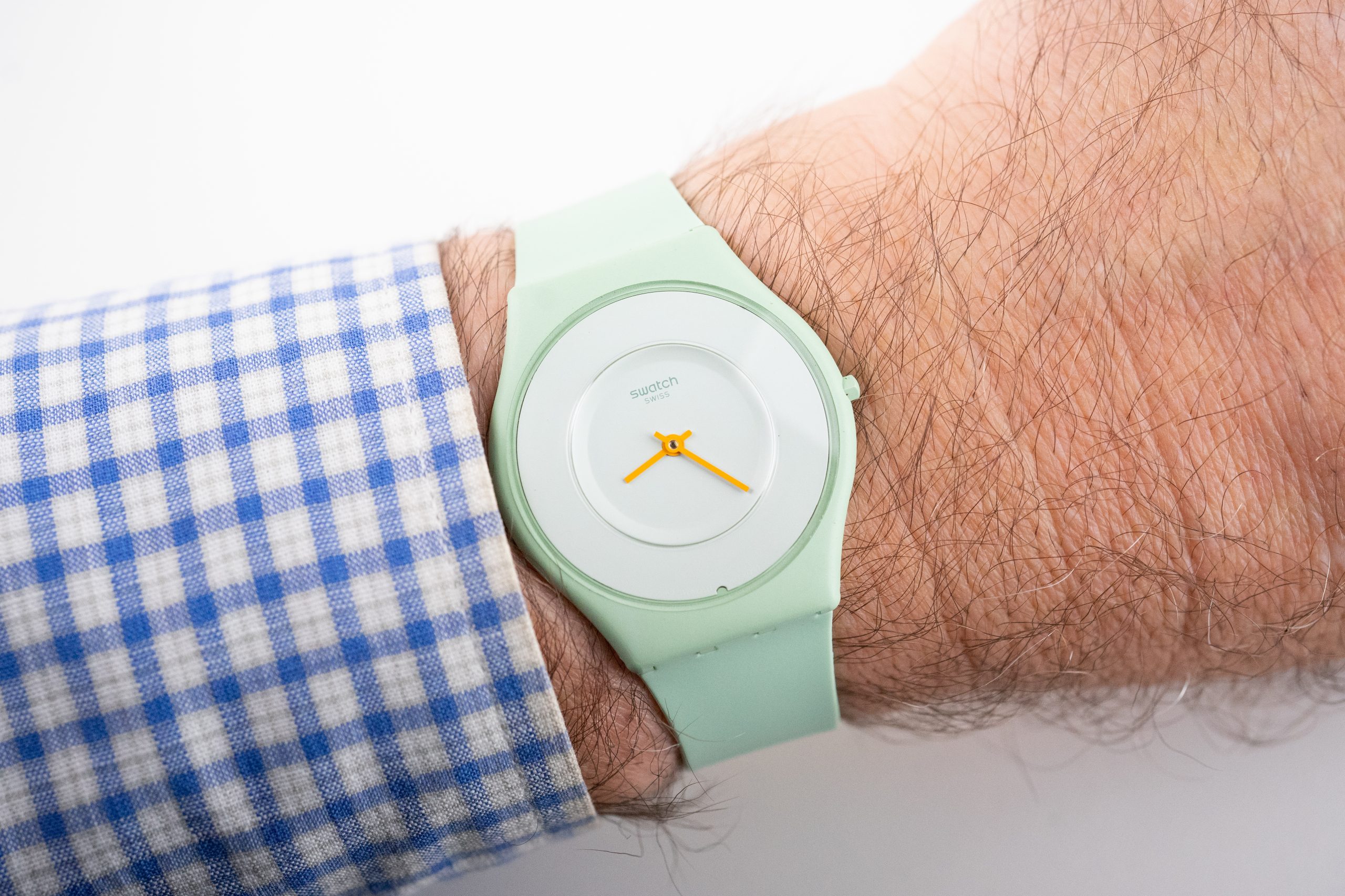 Swatch 34mm Slim Caricia Verde Bioceramic Watch